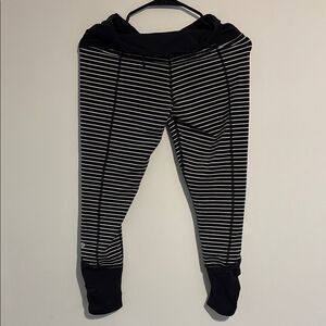Striped Black and White Kids Leggings